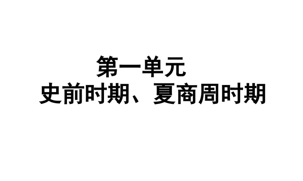 （广东专用）中考历史高分突破复习 第一部分 中国古代史 第一单元 史前时期、夏商周时期（提升练）课件-人教版初中九年级全册历史课件