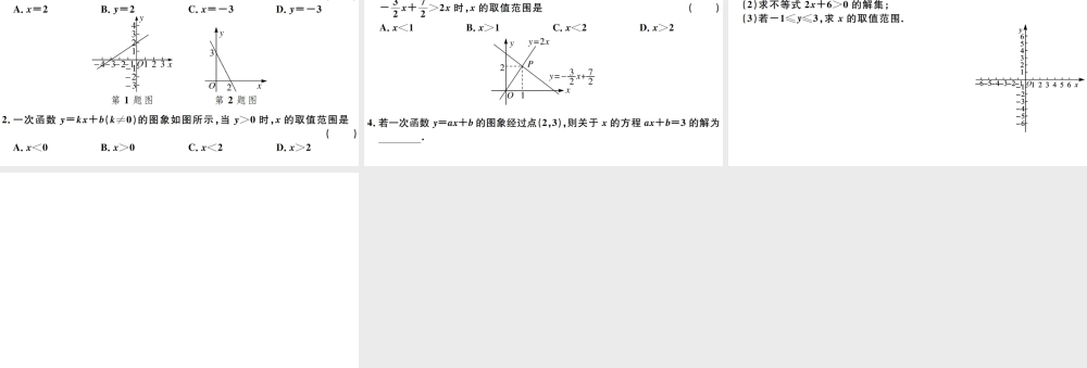（广东专版）八年级数学下册 第十九章 一次函数 第10课时 一次函数与方程、不等式习题课件 （新版）新人教版-（新版）新人教版初中八年级下册数学课件
