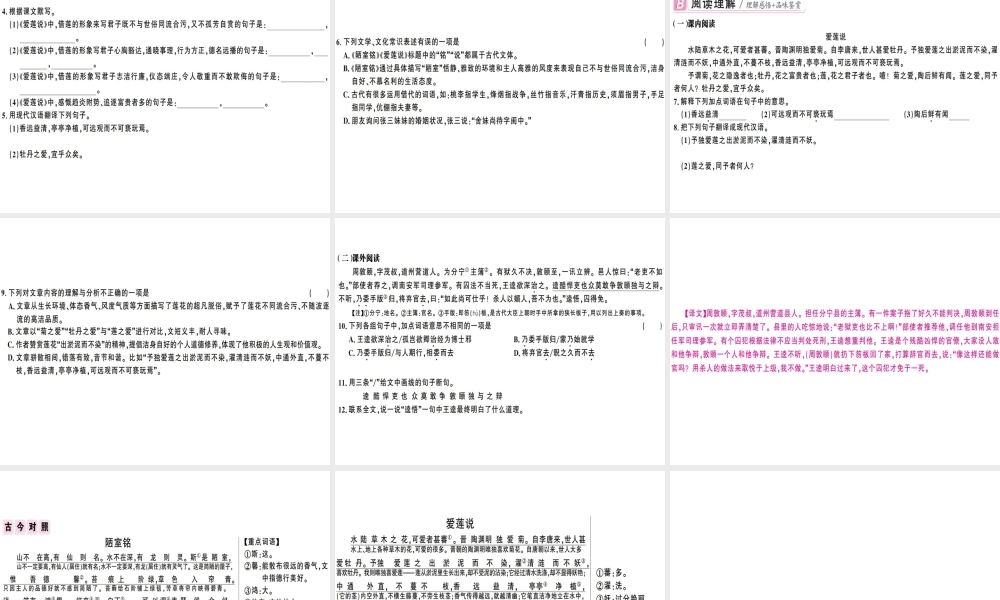 （广东专版）春七年级语文下册 第四单元 16 短文两篇习题课件 新人教版-新人教版初中七年级下册语文课件