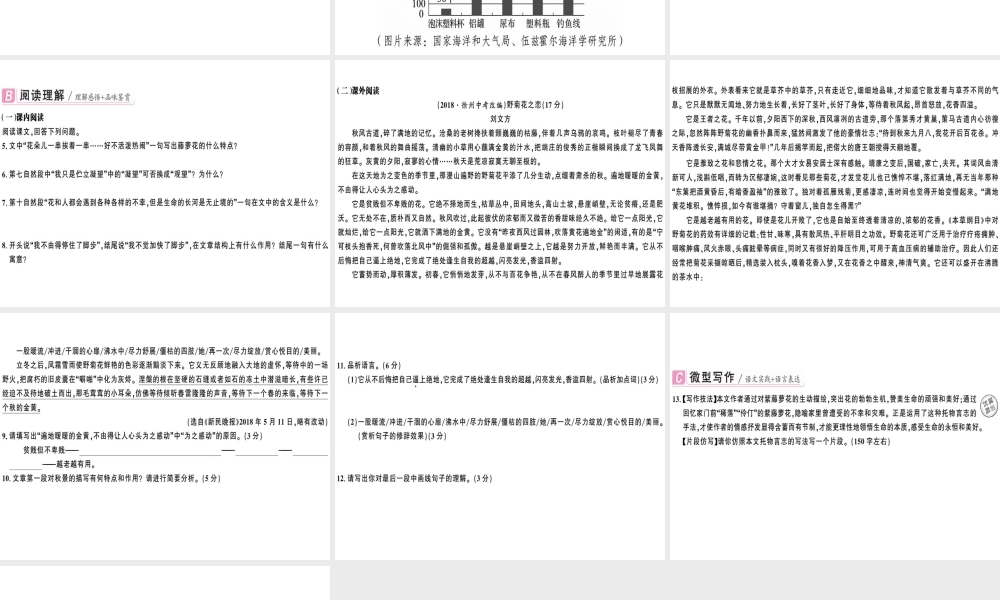 （广东专版）春七年级语文下册 第五单元 17 紫藤萝瀑布习题课件 新人教版-新人教版初中七年级下册语文课件