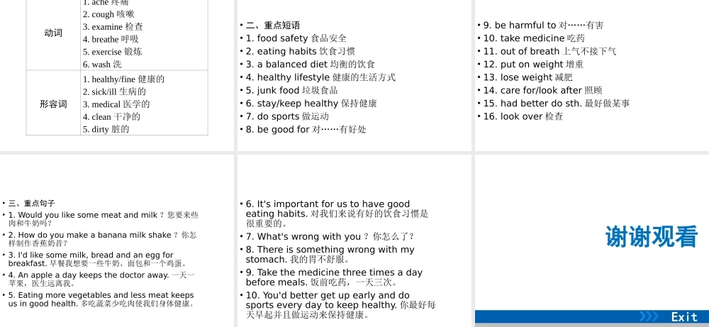 （广东专用）中考英语总复习 第3部分 话题专项突破 第12节 饮食课件 人教新目标版-人教新目标版初中九年级全册英语课件