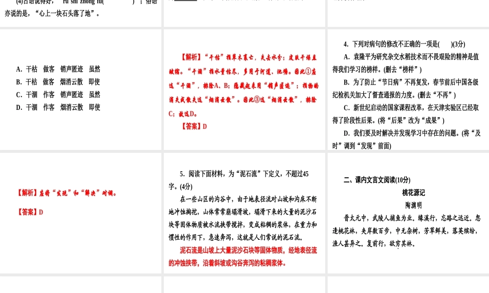 （广东专用）中考语文高分突破 满分特训11课件-人教版初中九年级全册语文课件