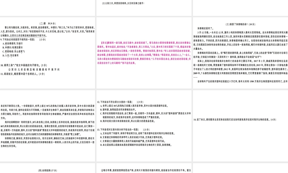 （广东专版）春七年级语文下册 期末仿真模拟检测卷课件 新人教版-新人教版初中七年级下册语文课件