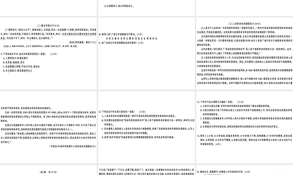 （广东专版）春七年级语文下册 期中仿真模拟检测卷课件 新人教版-新人教版初中七年级下册语文课件
