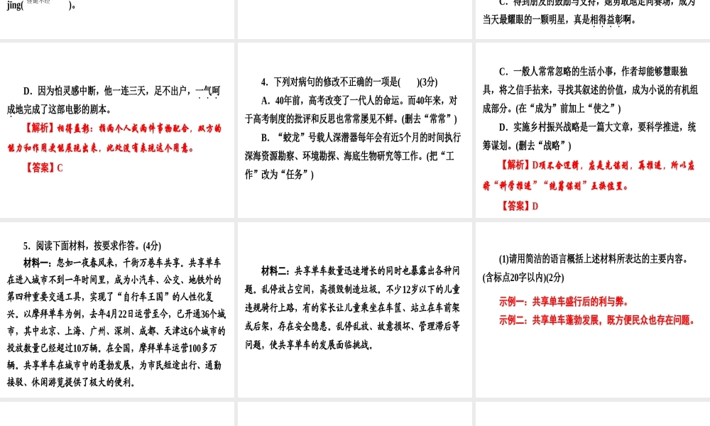 （广东专用）中考语文高分突破 满分特训13课件-人教版初中九年级全册语文课件