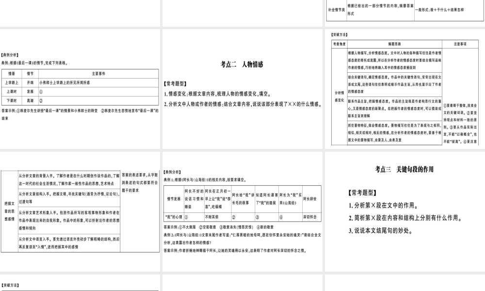 （广东专版）春七年级语文下册 文学类文本阅读指导习题课件 新人教版-新人教版初中七年级下册语文课件