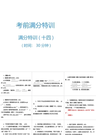 （广东专用）中考语文高分突破 满分特训14课件-人教版初中九年级全册语文课件