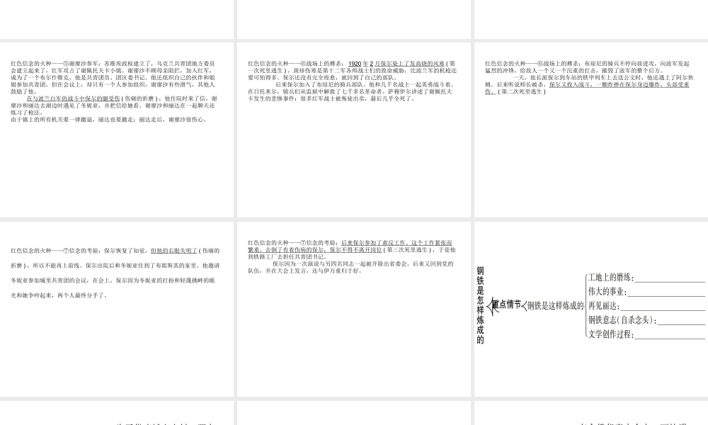（广东专用）中考语文高分突破 第四部分 名著阅读 第1部 钢铁是怎样炼成的课件-人教版初中九年级全册语文课件