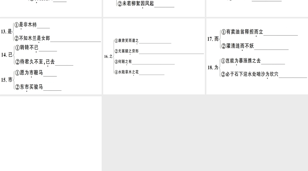 （广东专版）春七年级语文下册 文言文一词多义梳理习题课件 新人教版-新人教版初中七年级下册语文课件