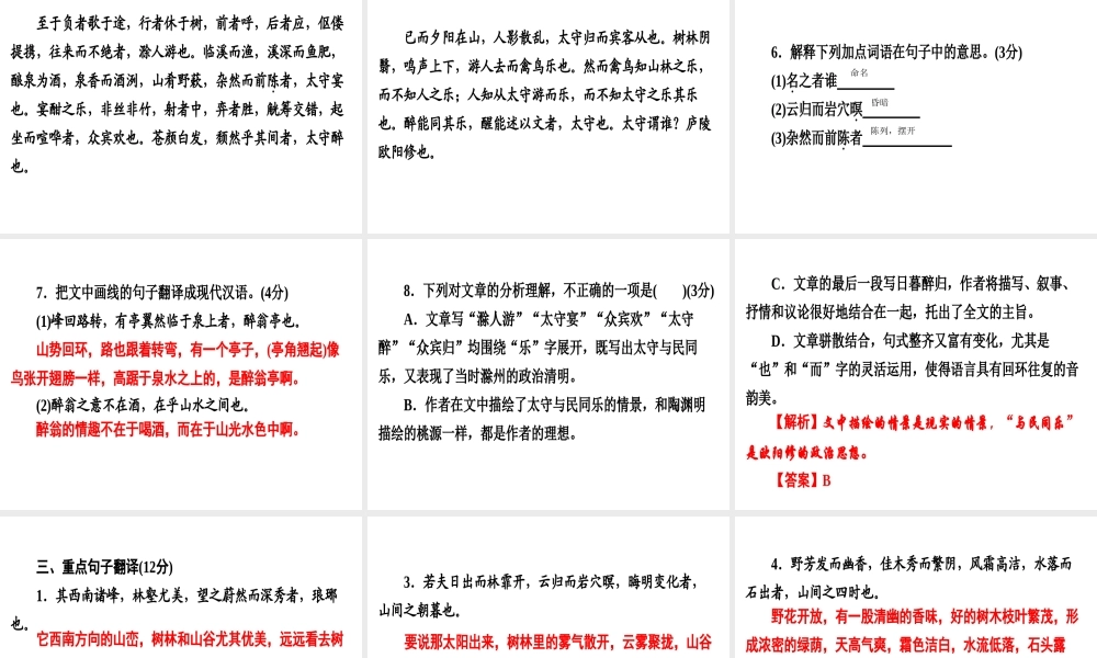 （广东专用）中考语文高分突破 满分特训16课件-人教版初中九年级全册语文课件