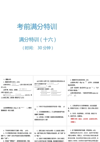 （广东专用）中考语文高分突破 满分特训16课件-人教版初中九年级全册语文课件