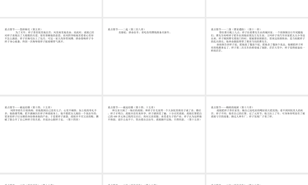 （广东专用）中考语文高分突破 第四部分 名著阅读 第3部 骆驼祥子课件-人教版初中九年级全册语文课件