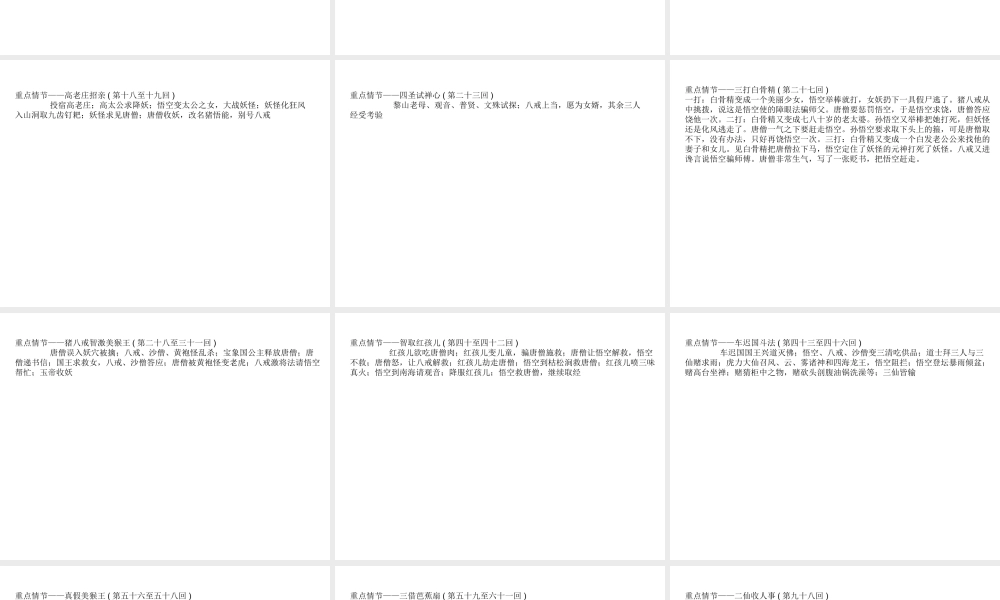 （广东专用）中考语文高分突破 第四部分 名著阅读 第4部 西游记课件-人教版初中九年级全册语文课件