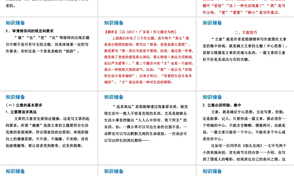 （广东专版）中考语文总复习 中考解读 写作提升 考场作文训练步骤课件-人教版初中九年级全册语文课件