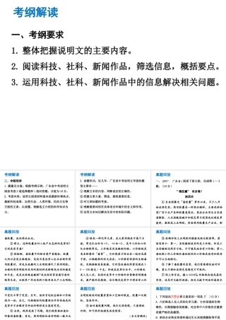 （广东专版）中考语文总复习 中考解读 阅读理解 第二章 实用类文本阅读 第一节 说明文阅读课件-人教版初中九年级全册语文课件