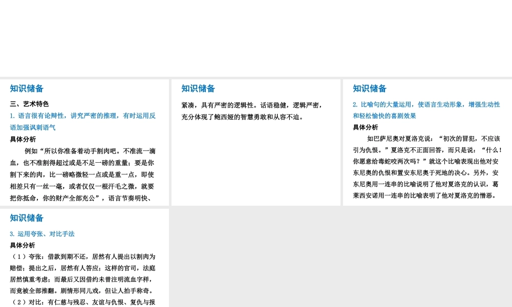 （广东专版）中考语文总复习 中考解读 阅读理解 第四章 名著阅读 第十部《威尼斯商人》课件-人教版初中九年级全册语文课件