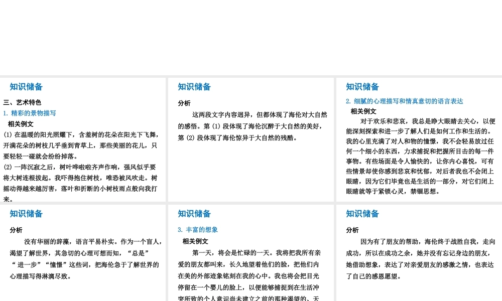 （广东专版）中考语文总复习 中考解读 阅读理解 第四章 名著阅读 第十二部《假如给我三天光明》课件-人教版初中九年级全册语文课件
