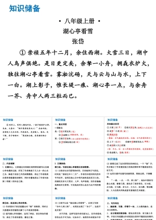 （广东专版）中考语文总复习 中考解读 阅读理解 第一章 文言文阅读 第一节 课内文言文阅读 八上 湖心亭看雪课件-人教版初中九年级全册语文课件