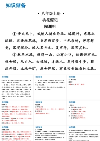 （广东专版）中考语文总复习 中考解读 阅读理解 第一章 文言文阅读 第一节 课内文言文阅读 八上 桃花源记课件-人教版初中九年级全册语文课件
