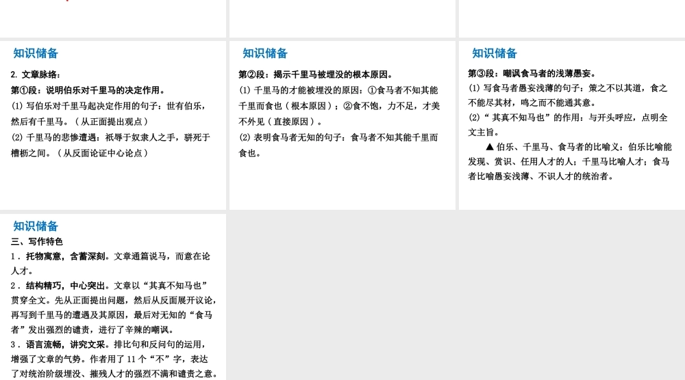 （广东专版）中考语文总复习 中考解读 阅读理解 第一章 文言文阅读 第一节 课内文言文阅读 八下 马说课件-人教版初中九年级全册语文课件