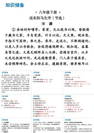 （广东专版）中考语文总复习 中考解读 阅读理解 第一章 文言文阅读 第一节 课内文言文阅读 八下 送东阳马生序（节选）课件-人教版初中九年级全册语文课件