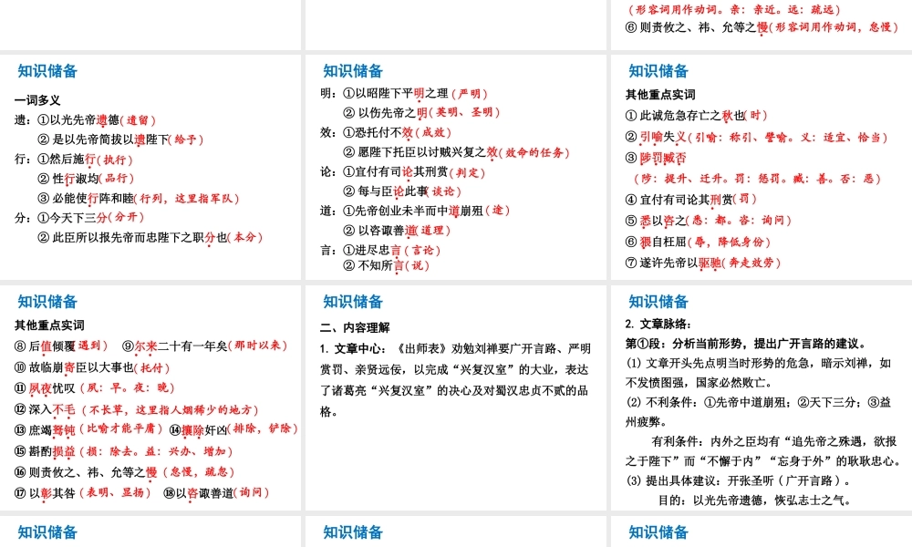（广东专版）中考语文总复习 中考解读 阅读理解 第一章 文言文阅读 第一节 课内文言文阅读 九上 出师表课件-人教版初中九年级全册语文课件