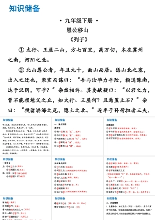 （广东专版）中考语文总复习 中考解读 阅读理解 第一章 文言文阅读 第一节 课内文言文阅读 九下 愚公移山课件-人教版初中九年级全册语文课件