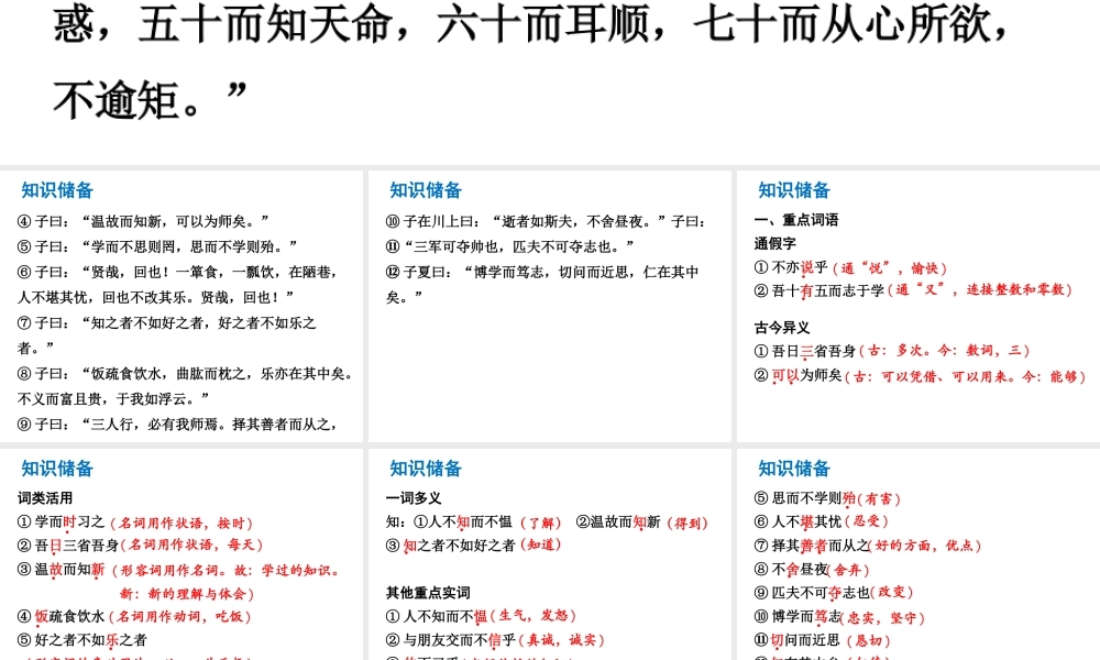 （广东专版）中考语文总复习 中考解读 阅读理解 第一章 文言文阅读 第一节 课内文言文阅读 七上《论语》十二章课件-人教版初中九年级全册语文课件