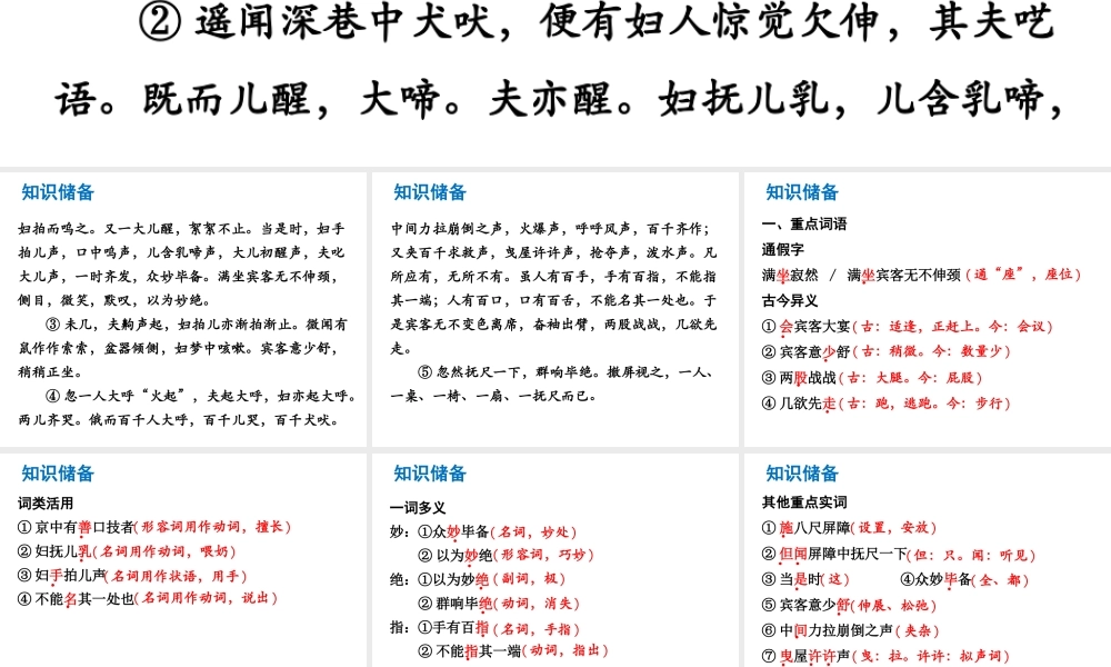 （广东专版）中考语文总复习 中考解读 阅读理解 第一章 文言文阅读 第一节 课内文言文阅读 七下 口技课件-人教版初中九年级全册语文课件