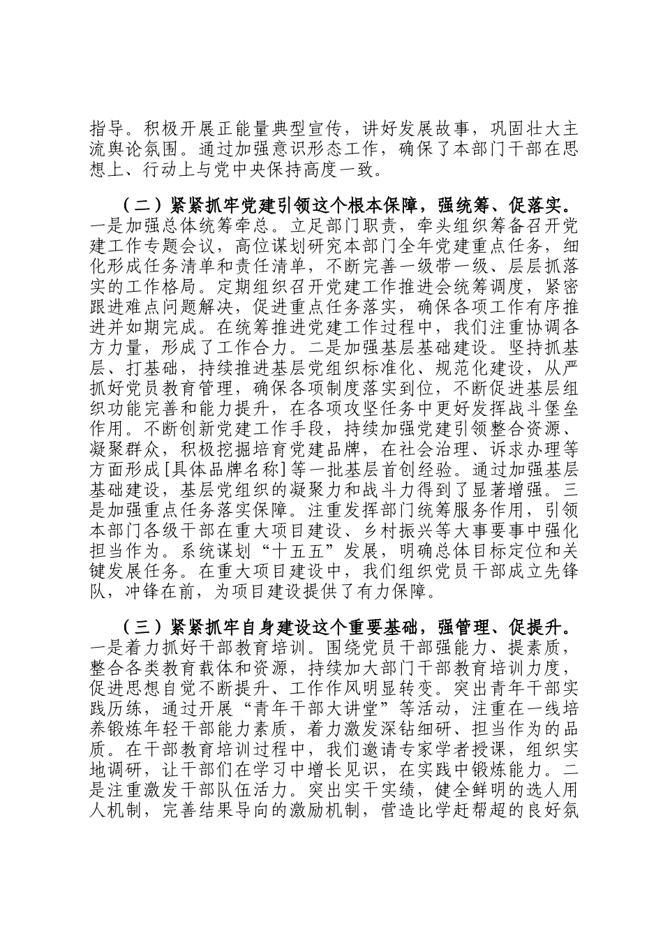 党组织书记2025年度抓党建工作述职报告_第2页