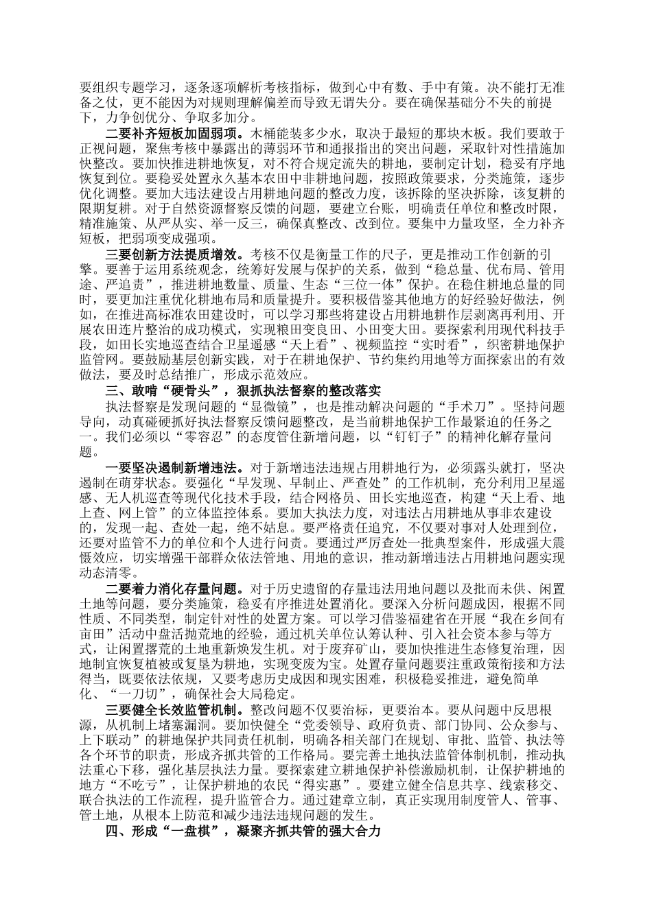 副市长在全市耕地保护责任制考核暨自然资源执法督察工作推进会议上的讲话_第2页