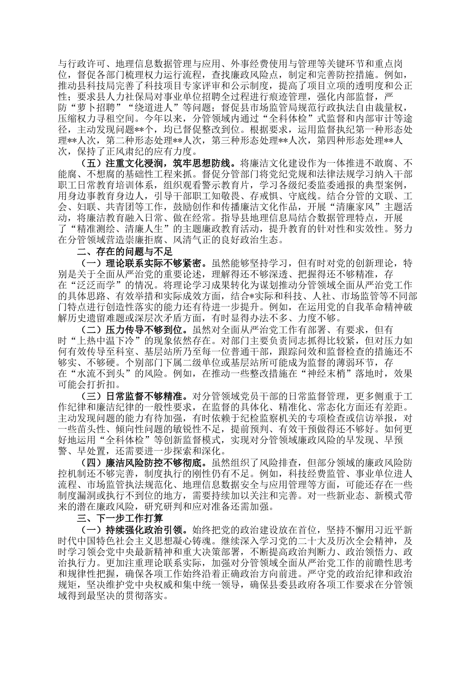 副县长履行全面从严治党一岗双责情况报告_第2页