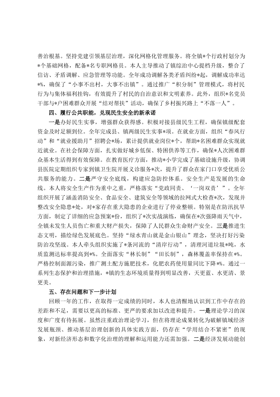 副镇长2025年度述职报告_第3页