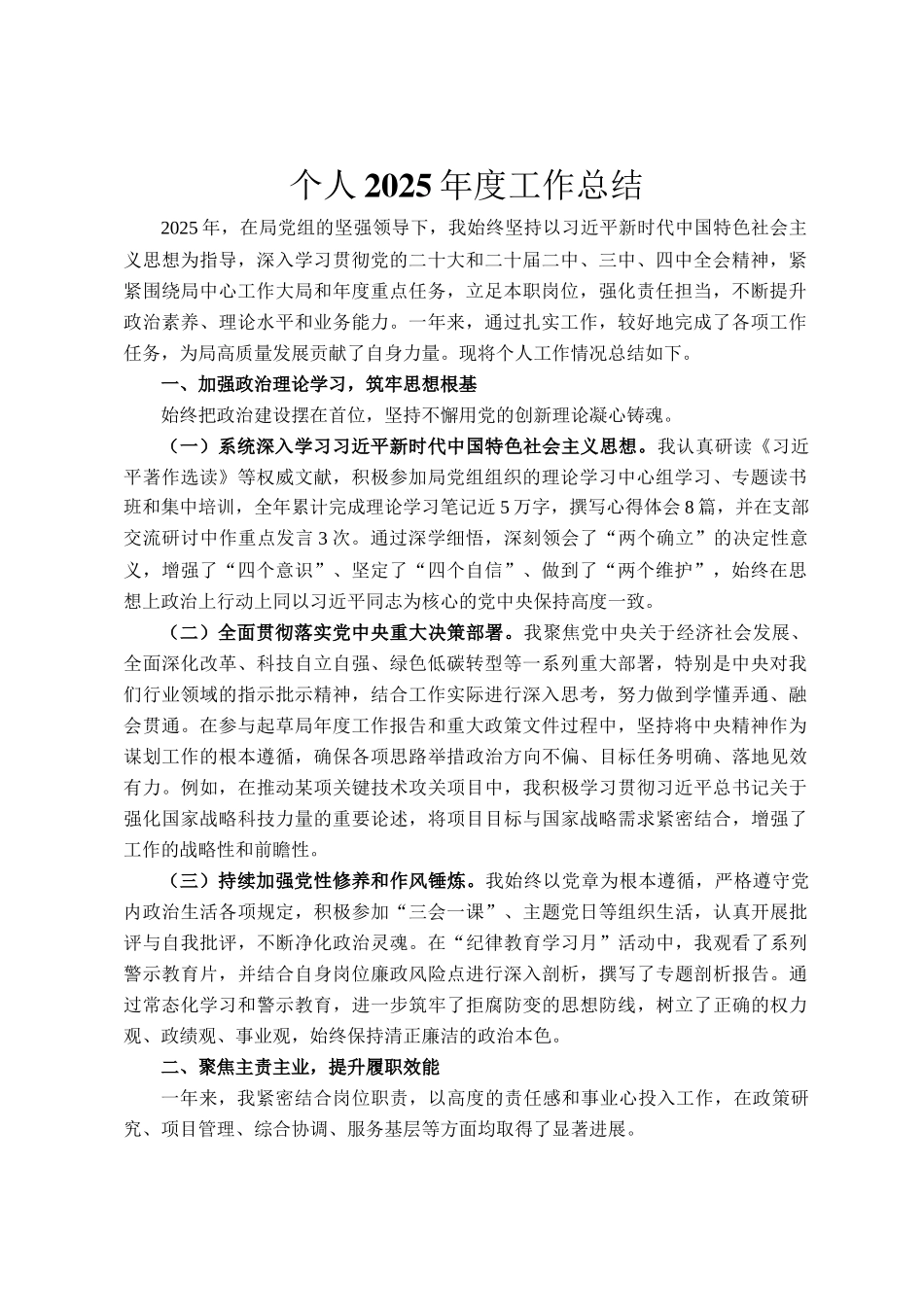 个人2025年度工作总结_第1页