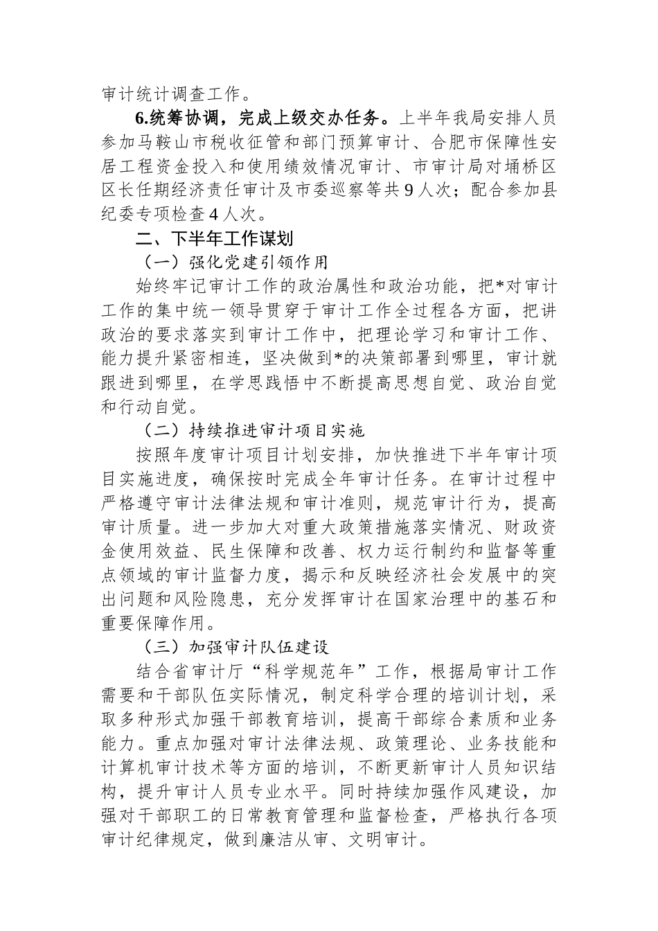 XX县审计局2025年上半年工作总结及下半年工作谋划_第3页