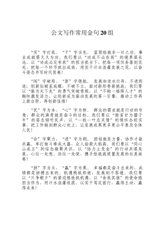 公文写作常用金句20组