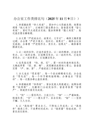 办公室工作类排比句（2025年11月9日））