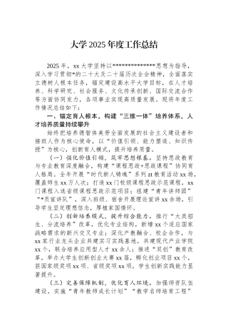 大学2025年度工作总结