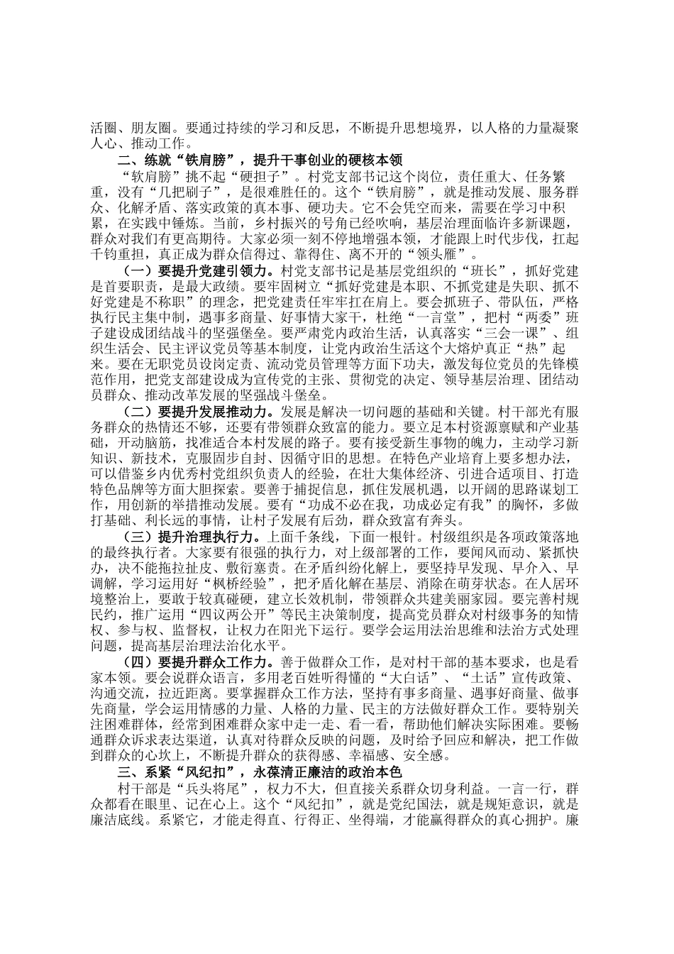 在新任村党支部书记座谈会上的讲话_第2页