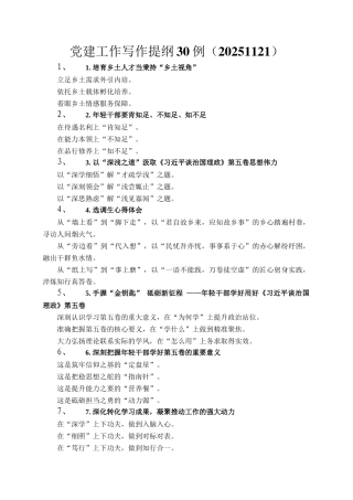 党建工作写作提纲30例（20251121）