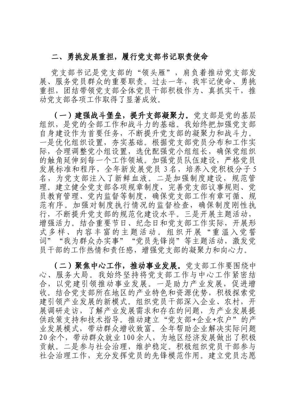 2025年度党支部书记个人述职述廉报告_第3页