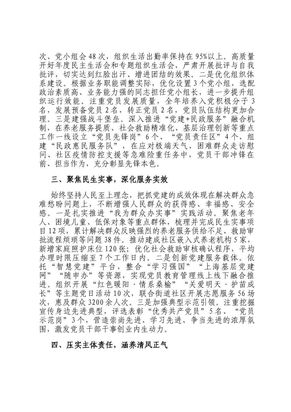 2025年度民政局党支部书记抓基层党建工作述职报告_第2页