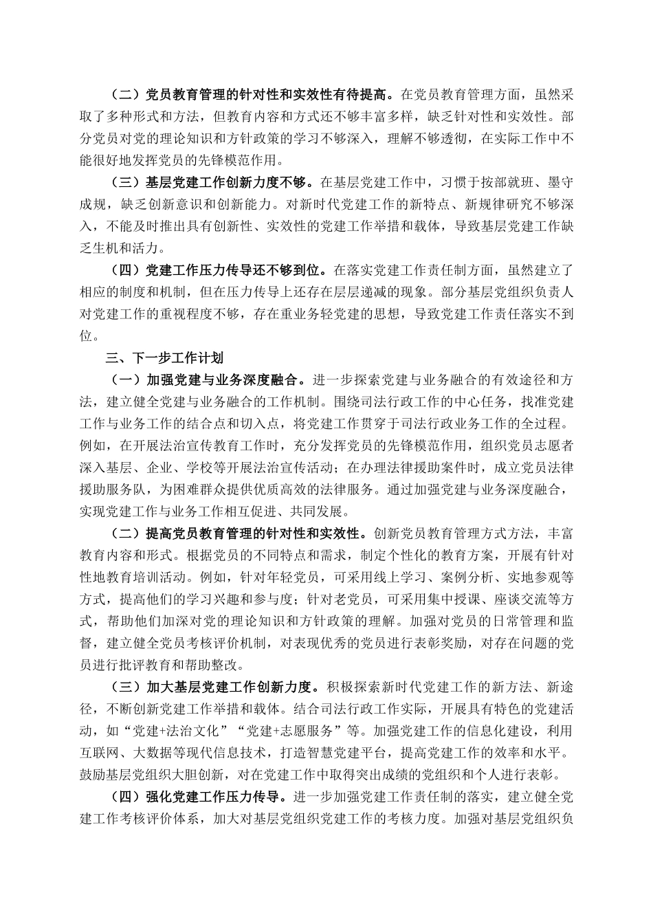 2025年度司法局党组书记抓基层党建工作报告_第3页