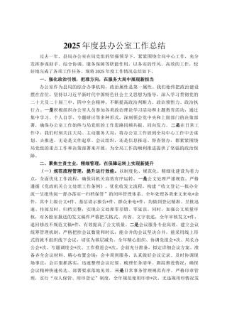 2025年度县办公室工作总结