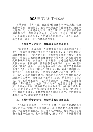 2025年度驻村工作总结