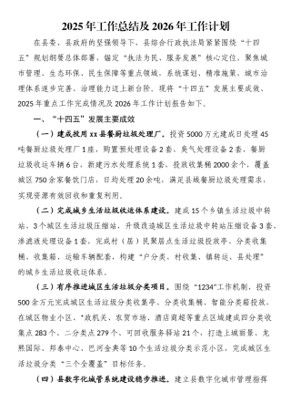 2025年工作总结及2026年工作计划