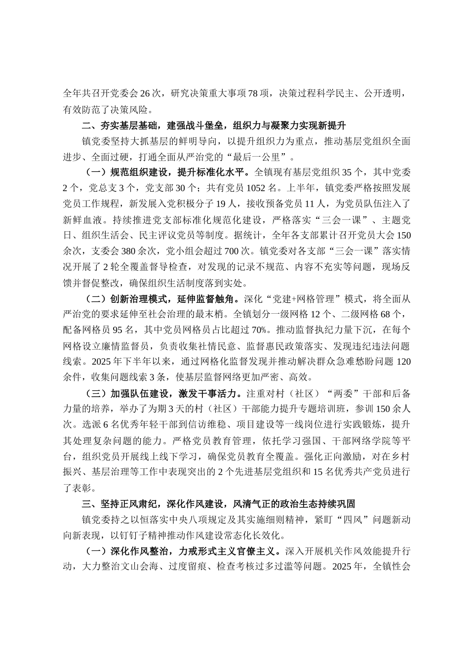 2025年全面从严治党工作总结_第2页