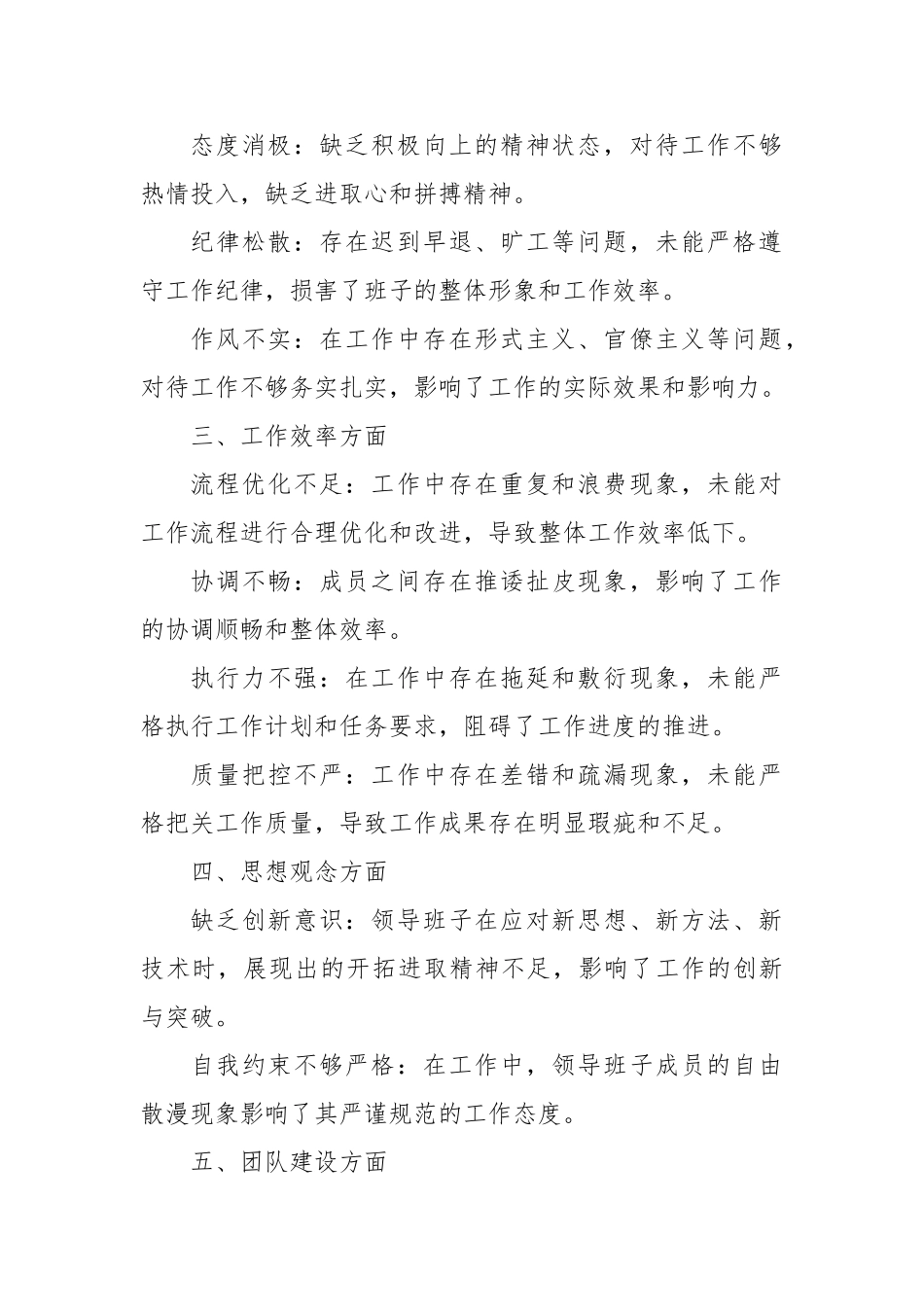 领导班子综合检视问题清单【更多材料关注抖音：资深秘书】_第2页