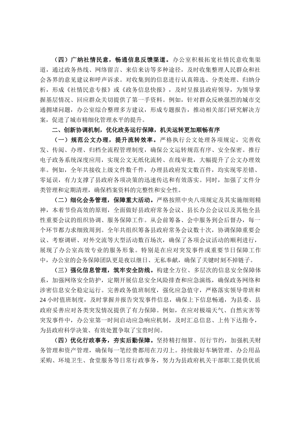 2025年县政府办公室工作总结_第2页