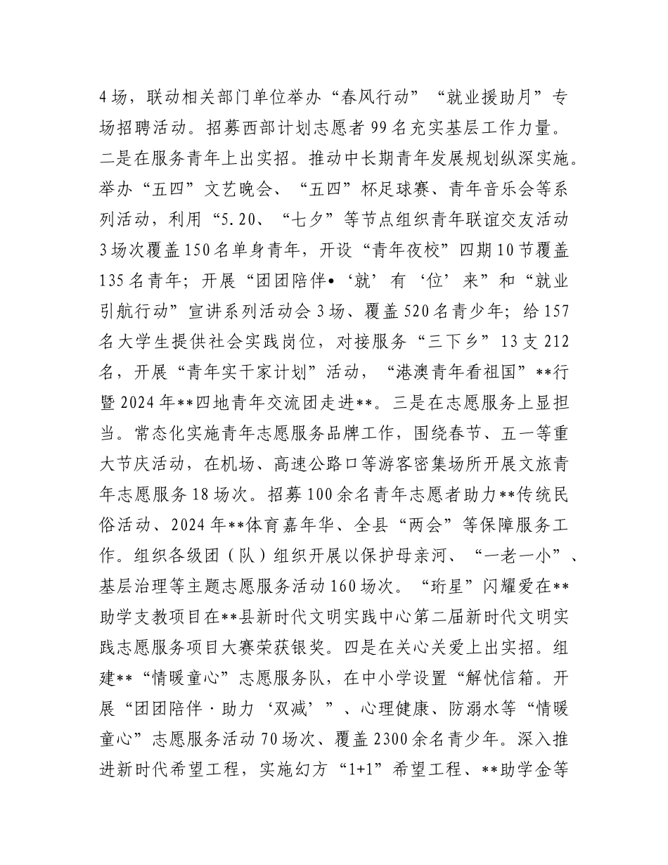 某县团县委书记在群团工作上的汇报材料【更多材料关注抖音：资深秘书】_第3页